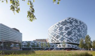 Hilton Hotel at Schiphol Amsterdam Airport in the Netherlands by Mecanoo