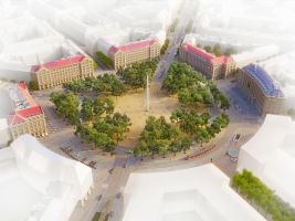 Tiskové oddělení IPR Popisek: Vizualizace proměny Vítězného náměstí v Praze, první místo