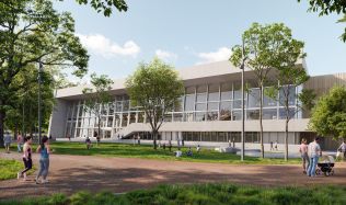 Chomutovské lázně se promění v knihovnu 21. století. Projekt zachová brutalistní halu a vloží do ní dřevěnou vestavbu