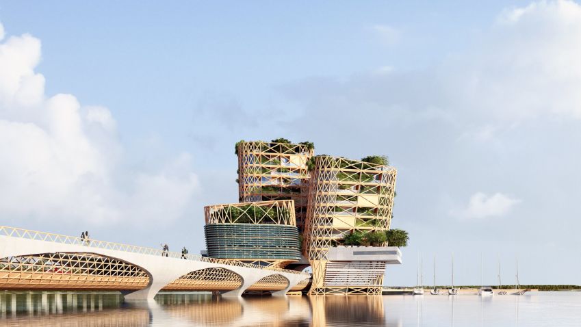 Dům Ostrov, který je jedním z hlavních pilířů proměny jezera Medard představuje symbol transformace a revitalizace