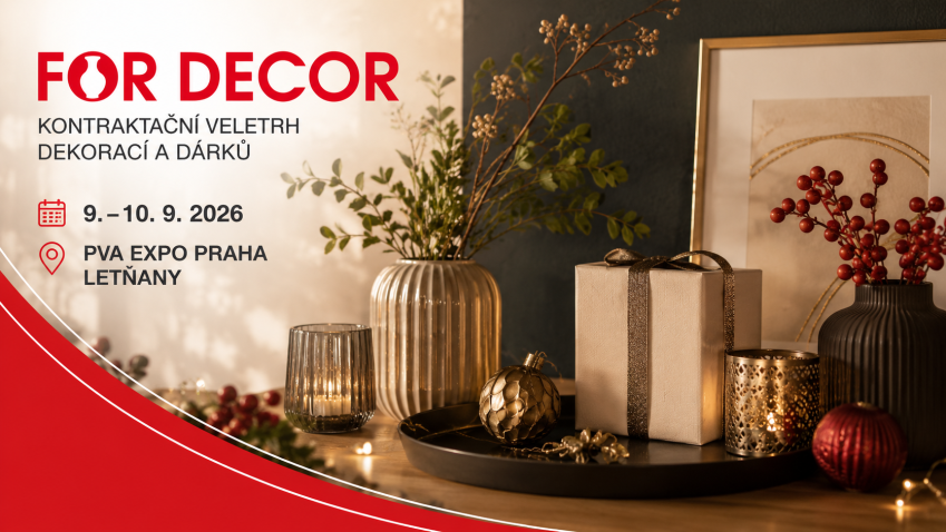 FOR DECOR 2026 představí novinky ze světa dekorací a dárků. V září se do Prahy sjedou výrobci i obchodníci