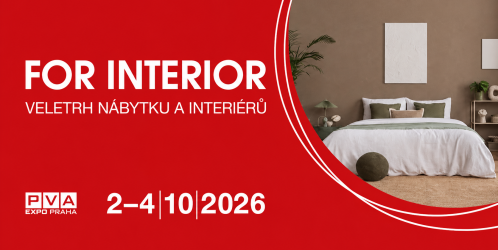 FOR INTERIOR 2026 představí trendy, nábytek i materiály budoucnosti. Stáhněte si vstupenku zdarma