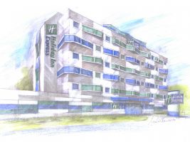 zdroj ARCHINA Design s.r.o. Popisek: Hotel Holiday Inn Express, návrh