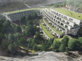 Přetvoření bývalého kamenolomu na bytový komplex