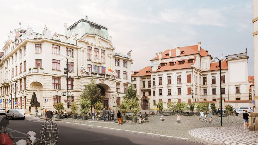 Mariánské náměstí v Praze bude v budoucnu bez aut. O revitalizaci se postará studio Xtopix 