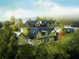 Návrh zelené čtvrťi projektu Český soběstačný dům