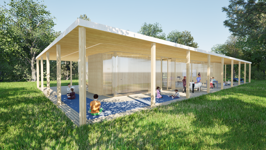 Ostravská Lesní škola se rozroste. Kamil Mrva Architects navrhují nový vzdělávací objekt v Bělském lese