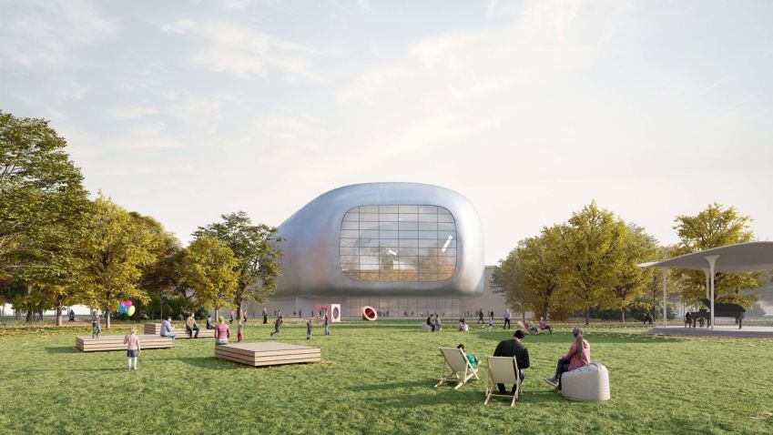 Ostravský park za budoucí novostavbou koncertního sálu se promění v atraktivní místo