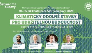 Konference Šetrné budovy 2026 v Praze představí pohled světových lídrů na budoucnost stavebnictví