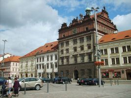 zdroj Wikimedia commons/ Ondřej Koníček Popisek: historická budova plzeňské radnice