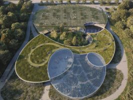 Vizualizace nového vstupu do pražské botanické zahrady. Autor Fránek Architects