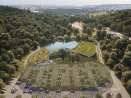 Vizualizace nového vstupu do pražské botanické zahrady. Autor Fránek Architects