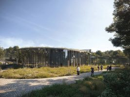 Vizualizace nového vstupu do pražské botanické zahrady. Autor Fránek Architects