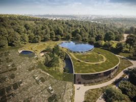 Vizualizace nového vstupu do pražské botanické zahrady. Autor Fránek Architects