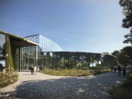 Vizualizace nového vstupu do pražské botanické zahrady. Autor Fránek Architects