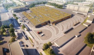 Začala rekonstrukce tramvajové vozovny v Plzni, novému objektu dominuje obří zelená střecha
